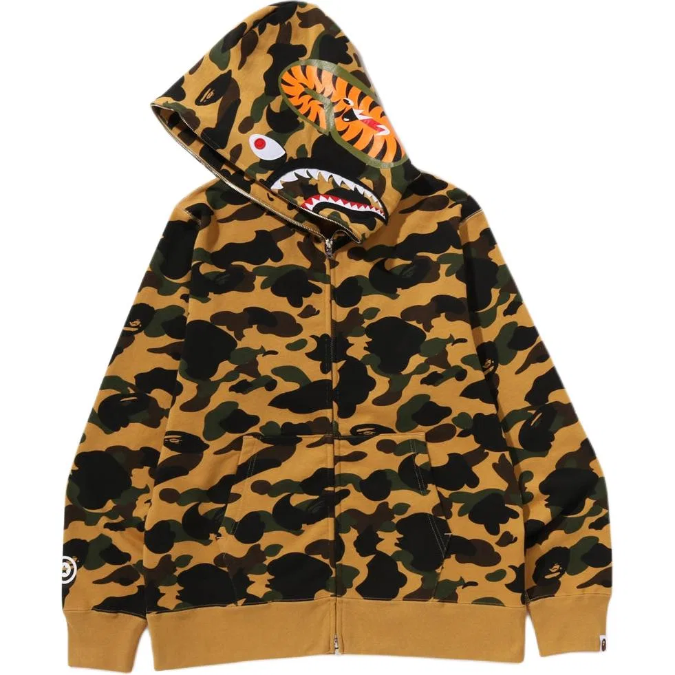 Детский свитшот с капюшоном 1ST CAMO A BATHING APE, Yellow — фото 4
