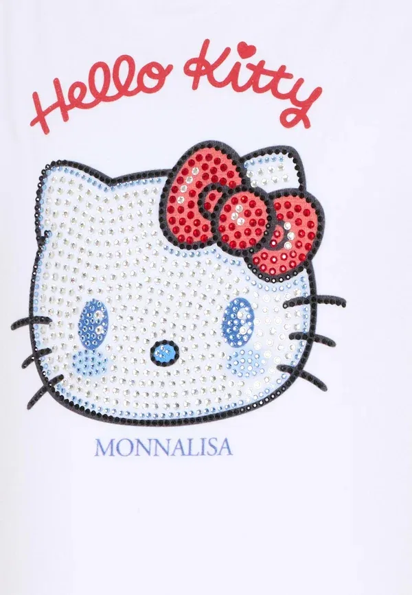 Футболка с принтом, хлопок, Print T-shirt Monnalisa, White, белый — фото 3