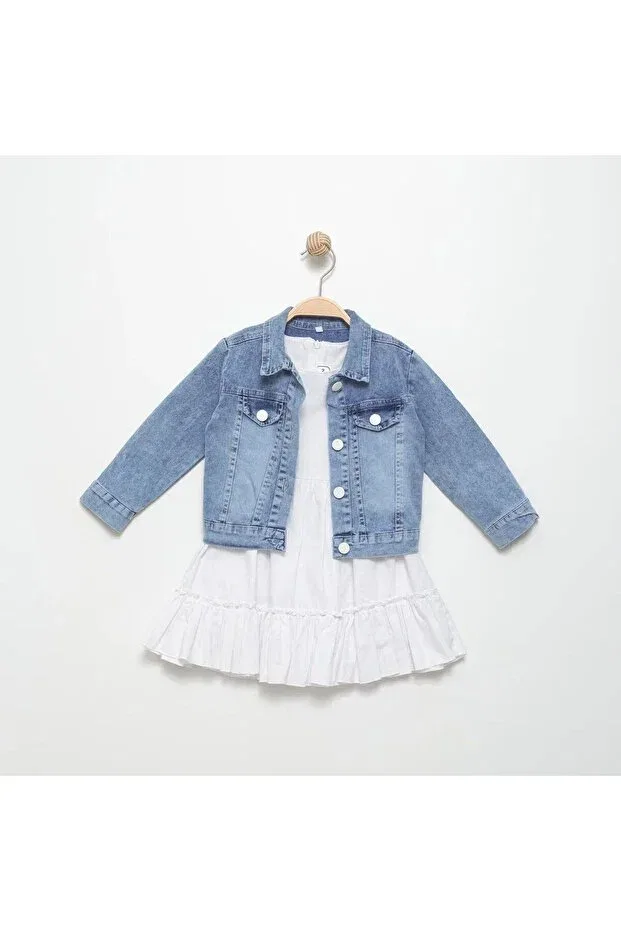 Детское платье для девочек с принтом My Little Flowers Minigimin Cicileri, White