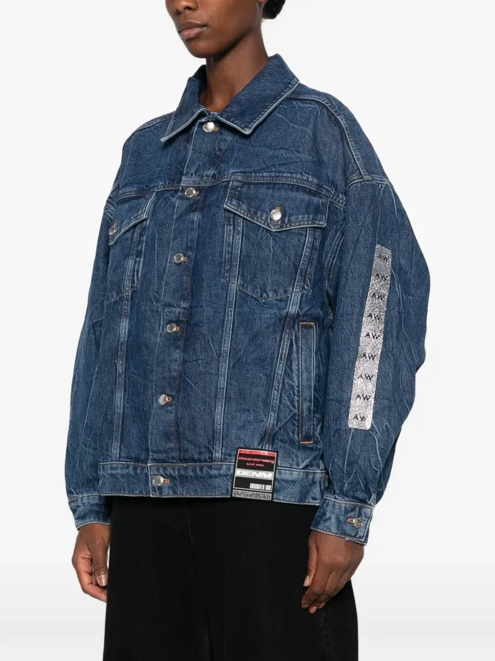 Джинсовая куртка с логотипом Hotfix Alexander Wang, синий — фото 3