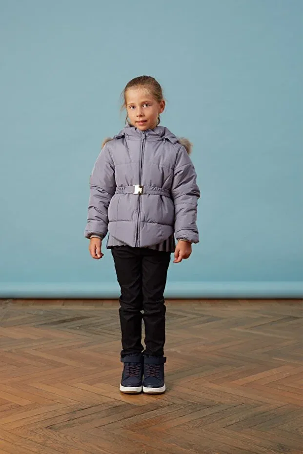 Детское пальто для девочек с капюшоном Baby Pleated Gray Girl Anorak Generic Brands, Gray