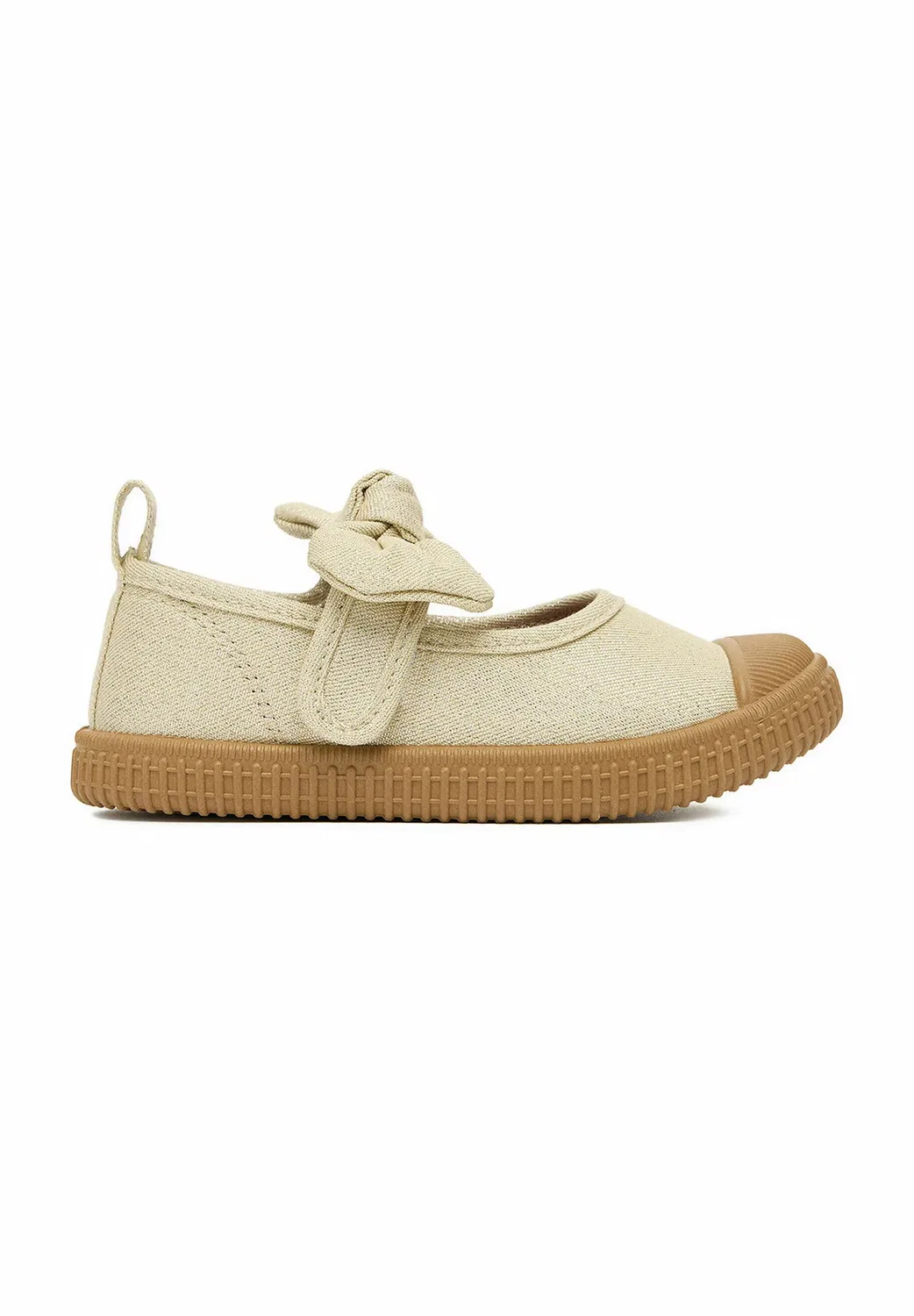 Детские тапочки 5907964139607 - балетки с ремешком на щиколотке Deezee, Gold-Coloured