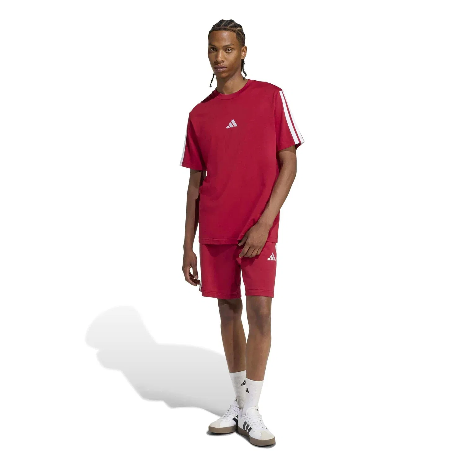 Мужская хлопковая футболка Adidas Sport M 3S Sj T B T-Shirt, Braun — фото 4