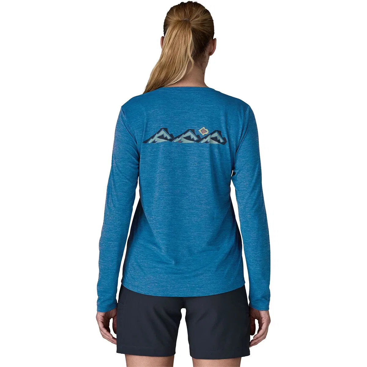 Женская футболка с длинным рукавом Capilene Cool Daily Trailcheck Long-Sleeve Shirt Patagonia, Aquatic Blue/Light Aquatic Blue X-Dye