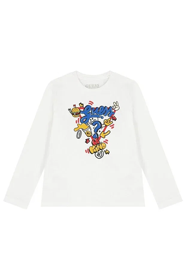 Детская футболка с длинным рукавом с принтом Ls t-shirt Guess, G011