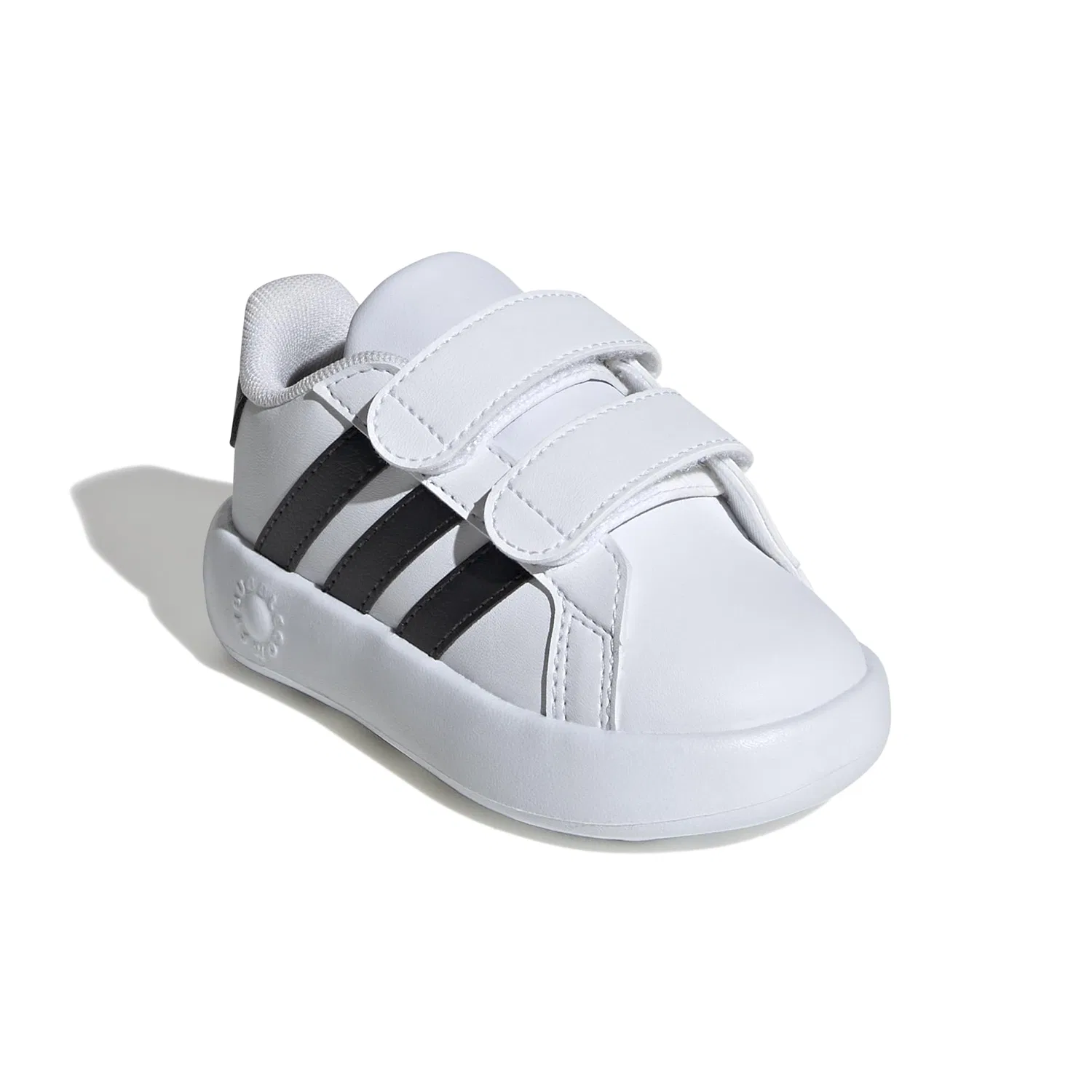 Детские кроссовки на липучках Grand Court 2.0 Adidas, White Black White — фото 4