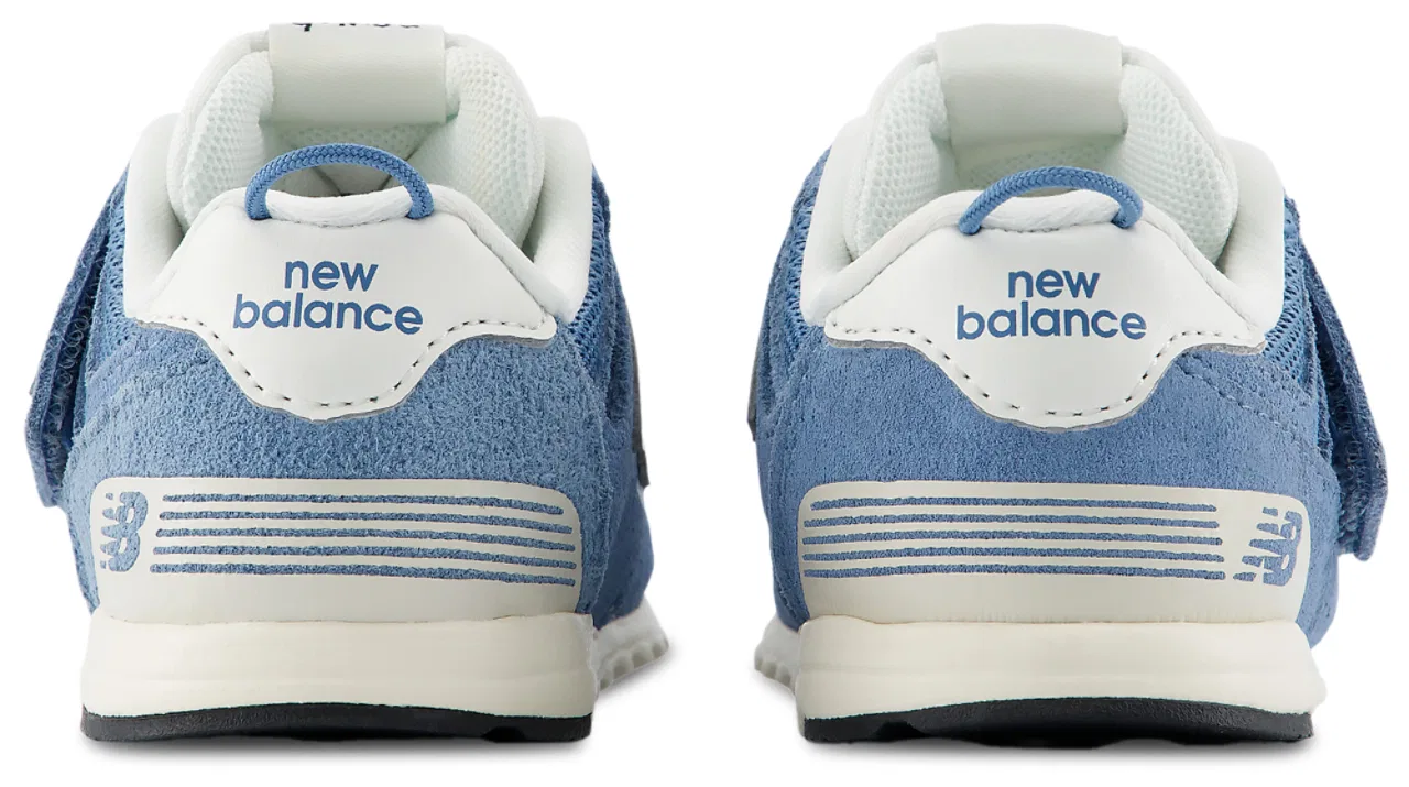Детские кроссовки для мальчиков на липучке New Balance 574 NEW-B Hook & Loop, Heron Blue/Sea Salt — фото 3