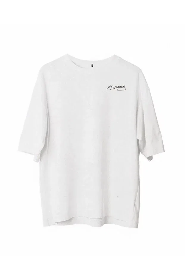 Мужская футболка с принтом Atatürk Printed T-Shirt Vexor, White