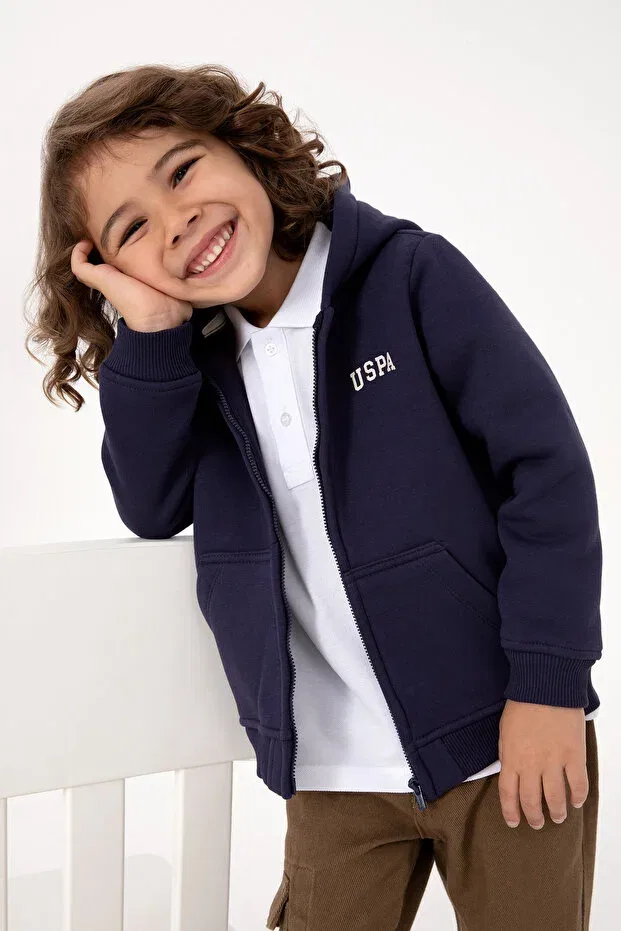 Детский кардиган для мальчиков на молнии с капюшоном U.S. Polo Assn., Plum