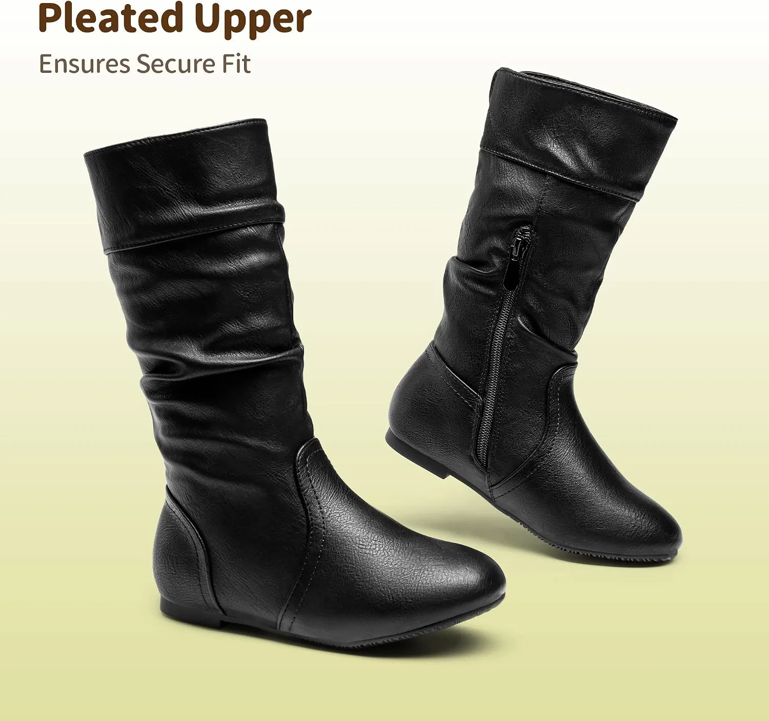 Детские сапоги для девочек до колена DREAM PAIRS, Black — фото 4