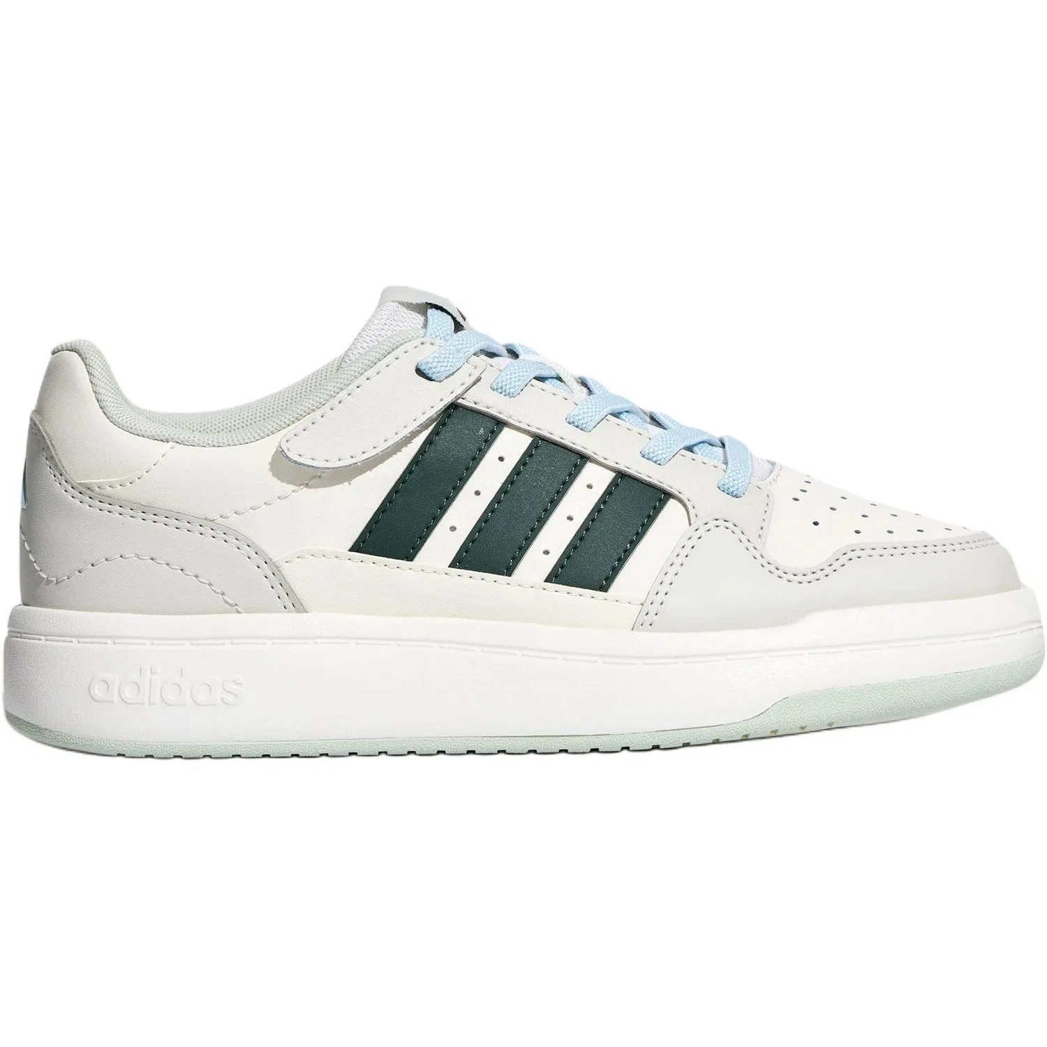 Детские кроссовки для скейтбординга Comf Court Adidas, Bright White/Ivy Green/Track Gray — фото 3