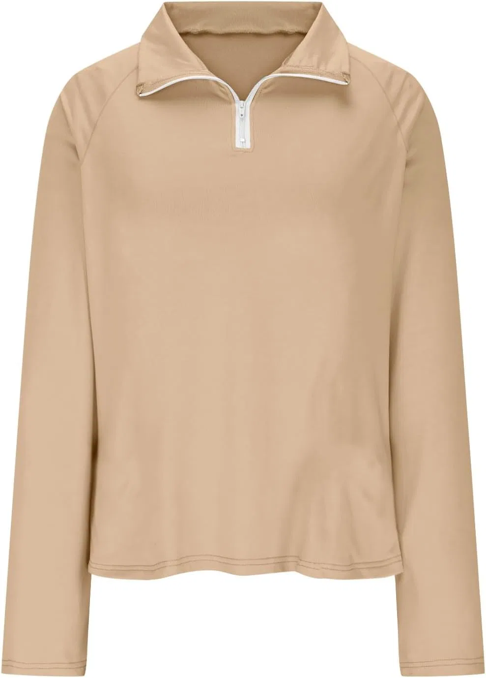 Женская футболка с защитой от солнца UPF 50+ с большим пальцем, Khaki — фото 3