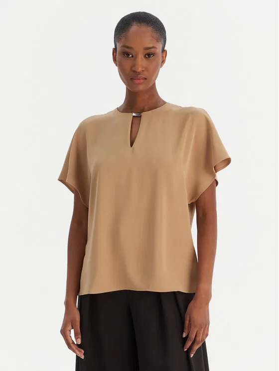 Блузка regular fit Calvin Klein, бежевый