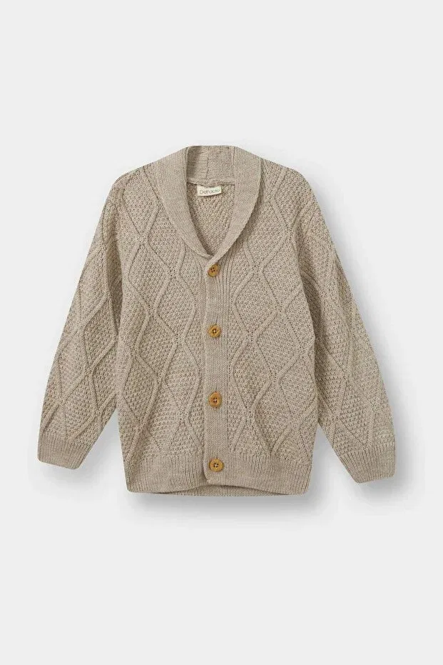 Детский кардиган с длинным рукавом Defacto, Beige-Bg123
