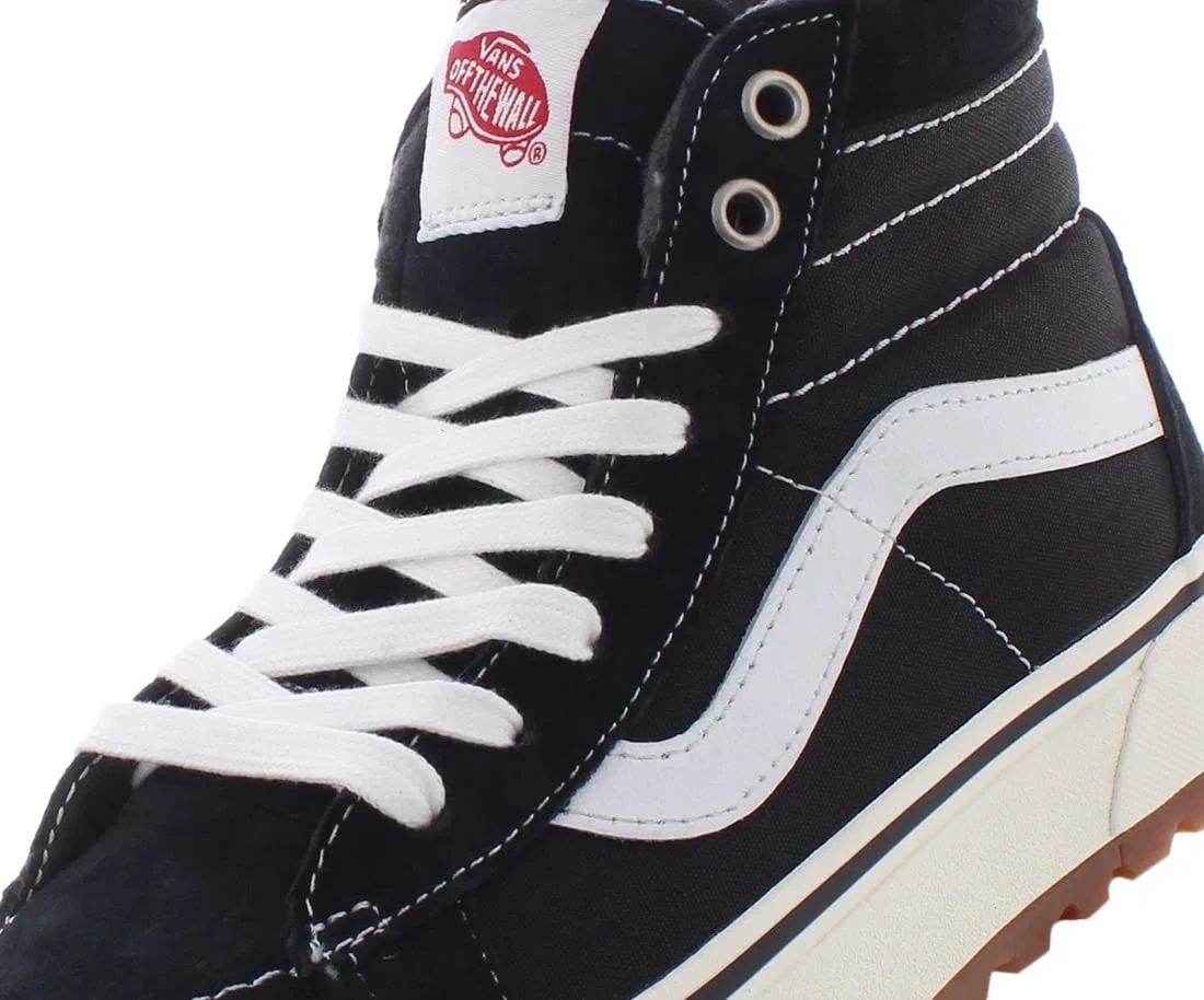 Детские кроссовки для мальчиков высокие с защитой от воды UA SK8-Hi MTE-1 Vans, Black True White — фото 3