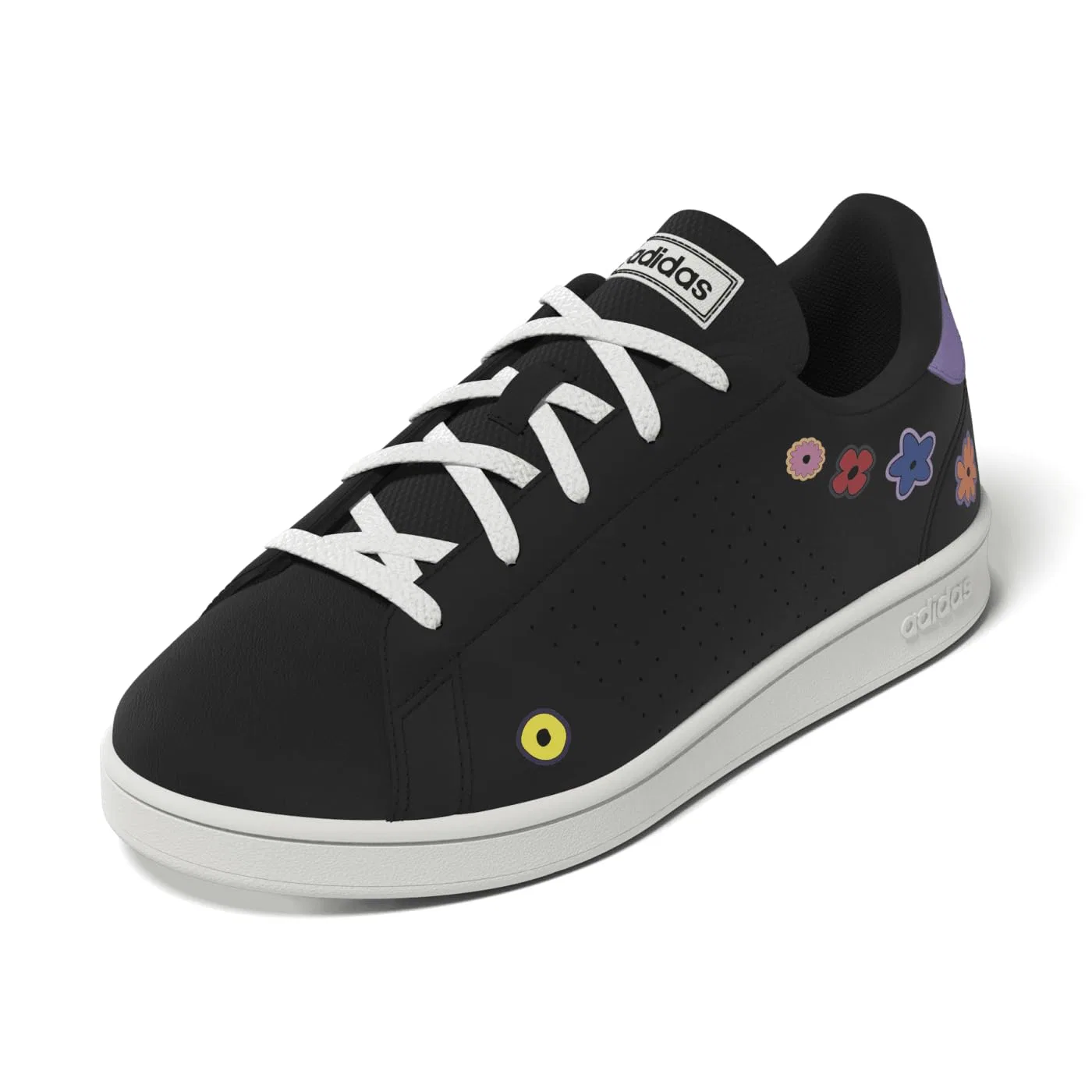 Детские кроссовки с закрытым носком Advantage K Adidas, Core Black Core Black Violet Fusion