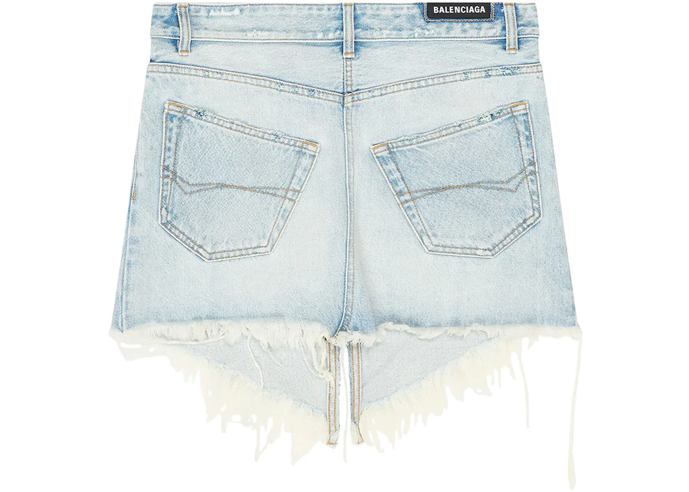 Женская мини-юбка из японской саржи с разрезами Balenciaga, Light Blue — фото 2