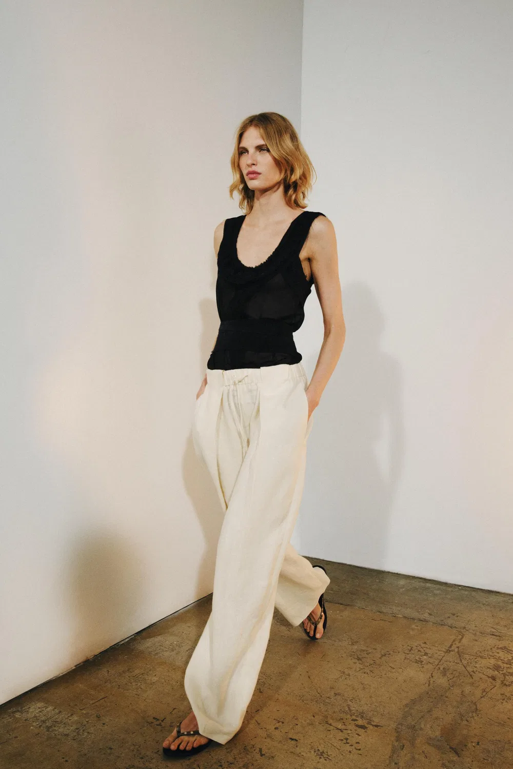 Кружевной топ-камизоль из коллекции ZW ZARA, Black