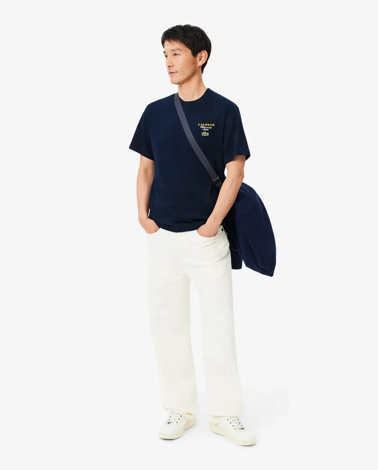 Мужская футболка хлопковая Lacoste, Azul Marino — фото 4