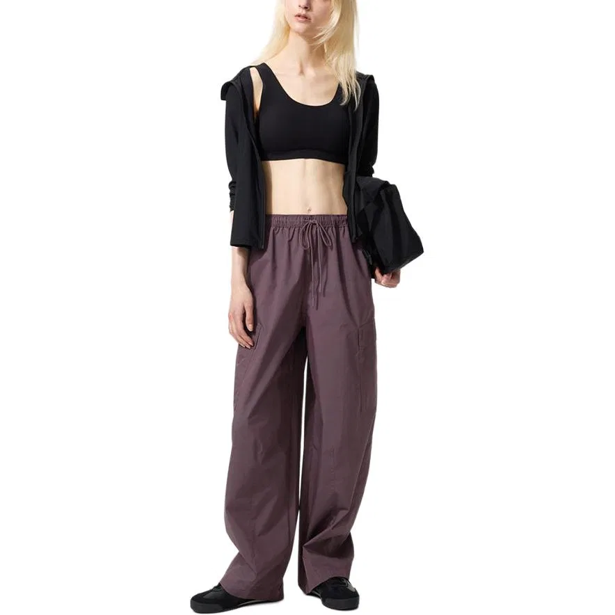 Брюки повседневные moderate straight fit, UNIQLO, Dark Purple