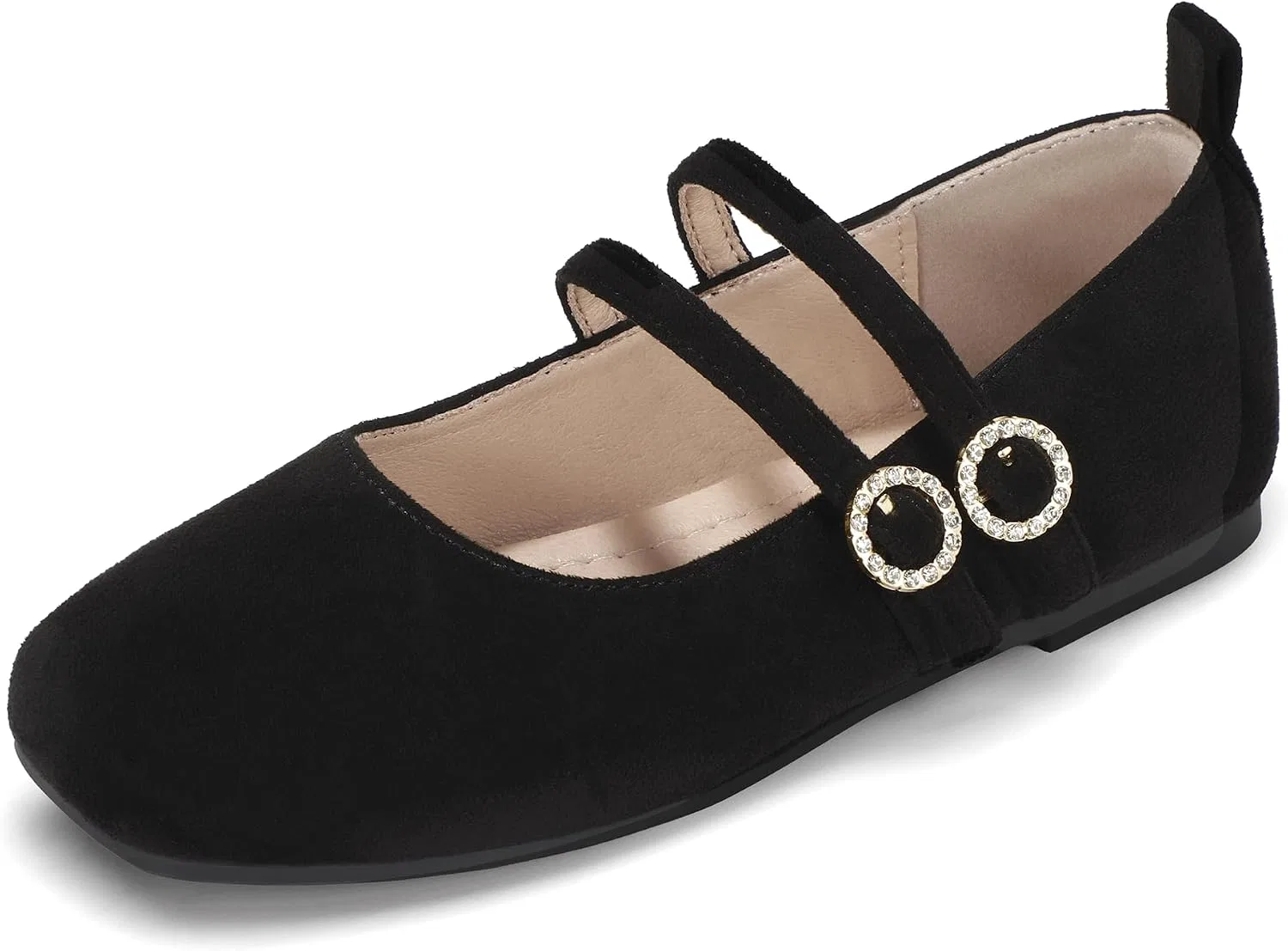Детские балетки для девочек Hehainom, Black Suede