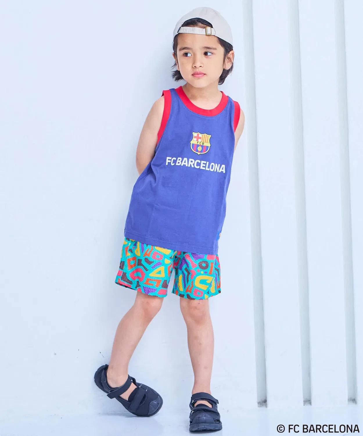 Детская майка без рукавов с принтом FC Barcelona Game Tank Top MARKEY'S, Navy — фото 4