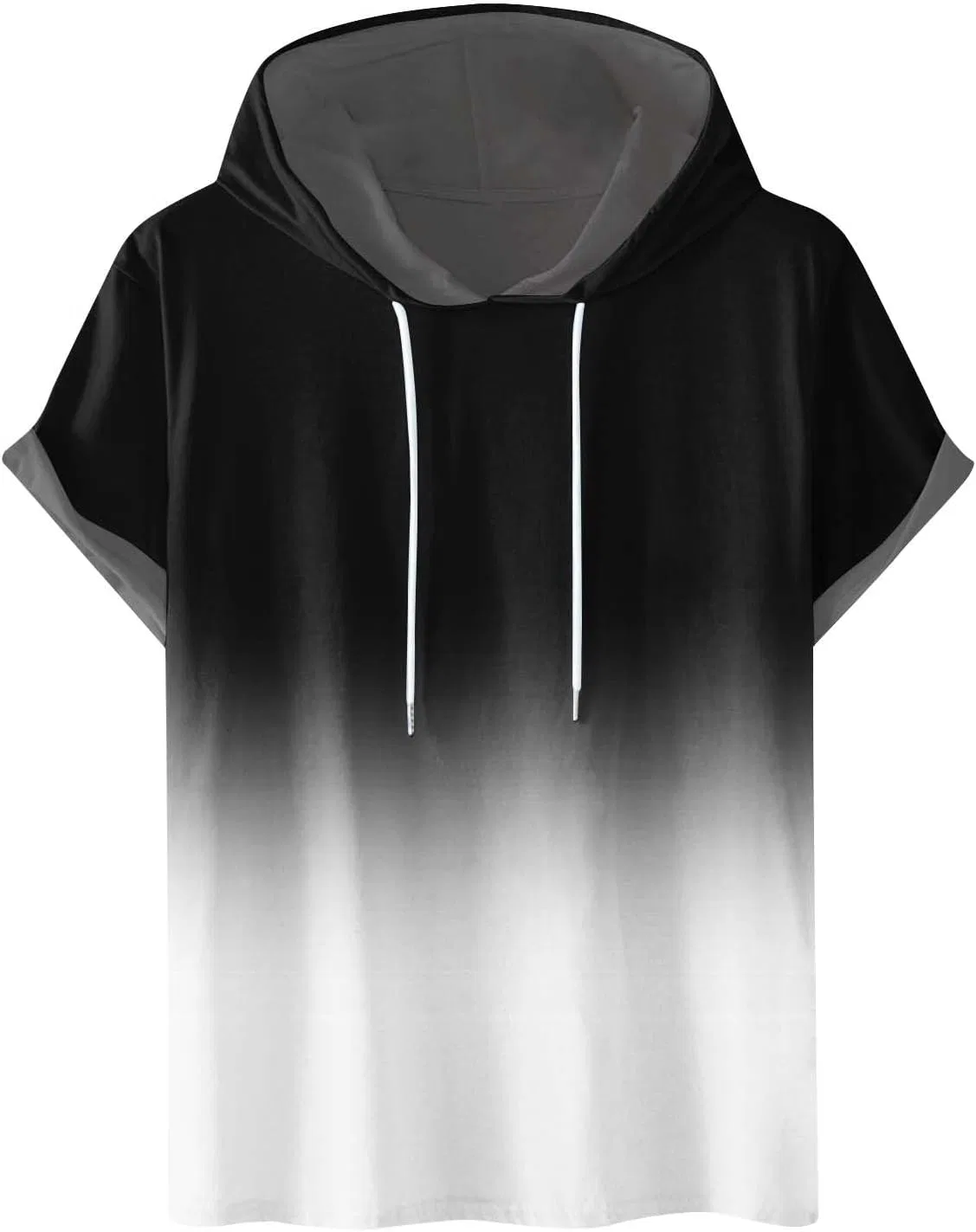 Мужская оверсайз футболка с капюшоном Ombre Color, White