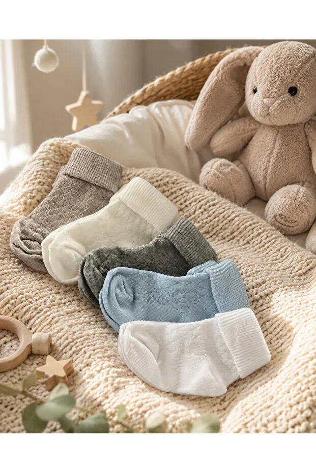 Детские носки для новорожденных хлопковые органические Arin Baby, White, Blue, Gray, Ecru, Vison