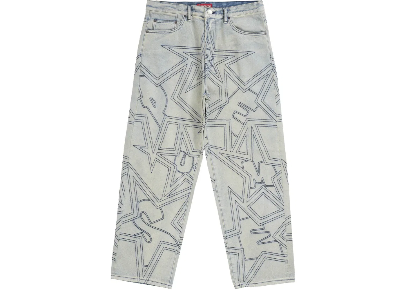 Мужские джинсы с отделкой Supreme Stars Topstitch Supreme, Dirty