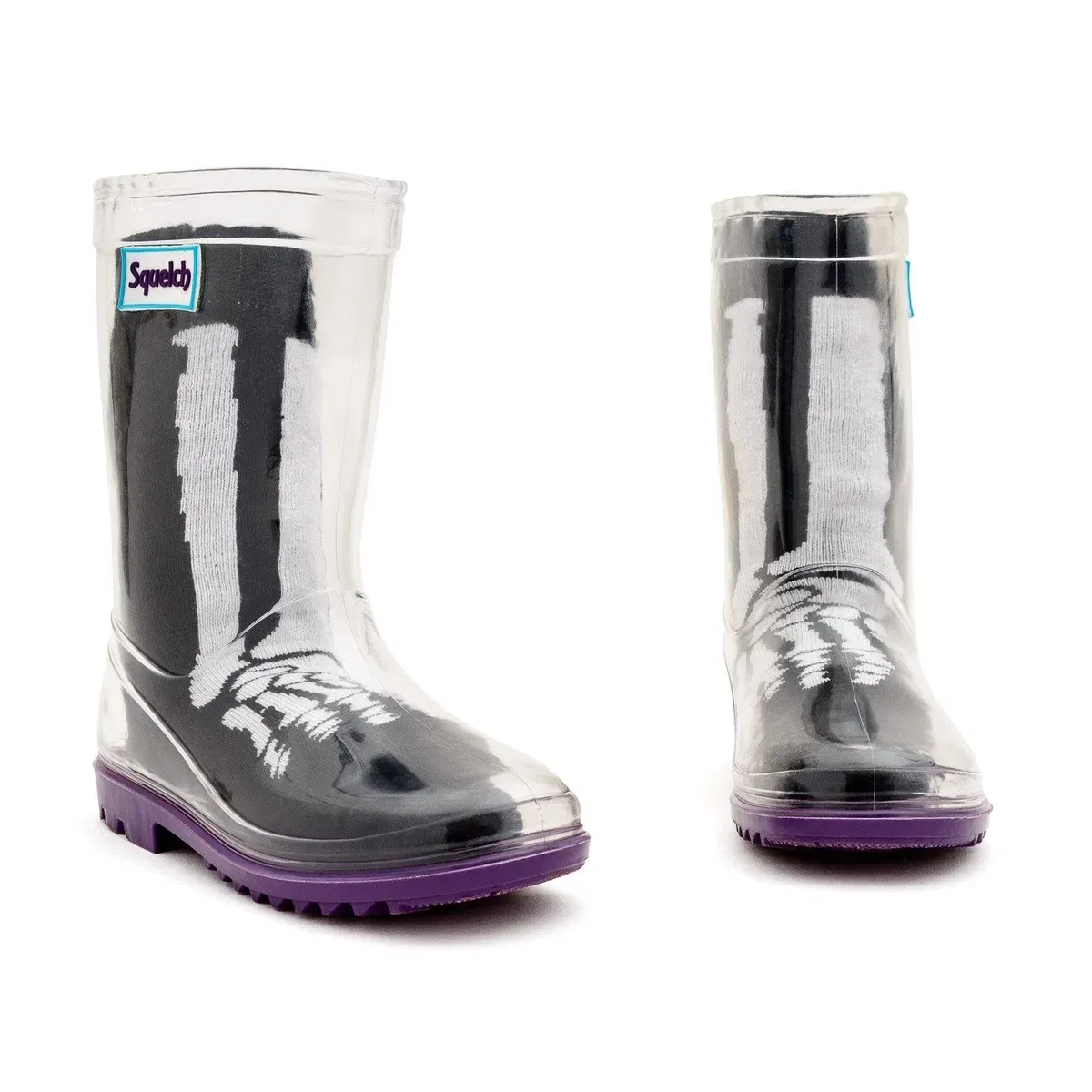 Детские сапоги-носки для мальчиков Squelch Wellies, Black — фото 2