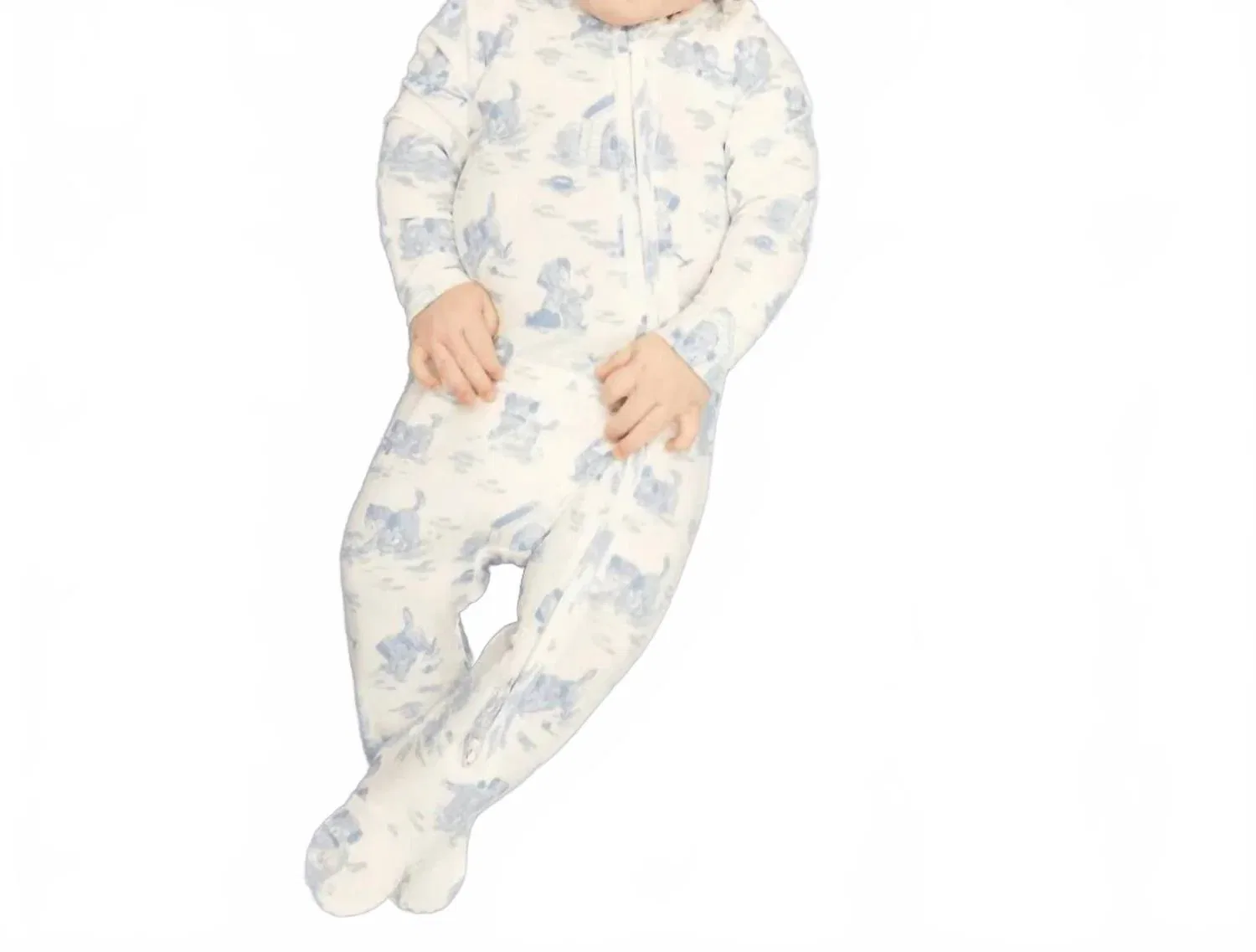 Детский комбинезон-боди с принтом Puppy Toile на молнии Angel Dear, Blue Bamboo — фото 3