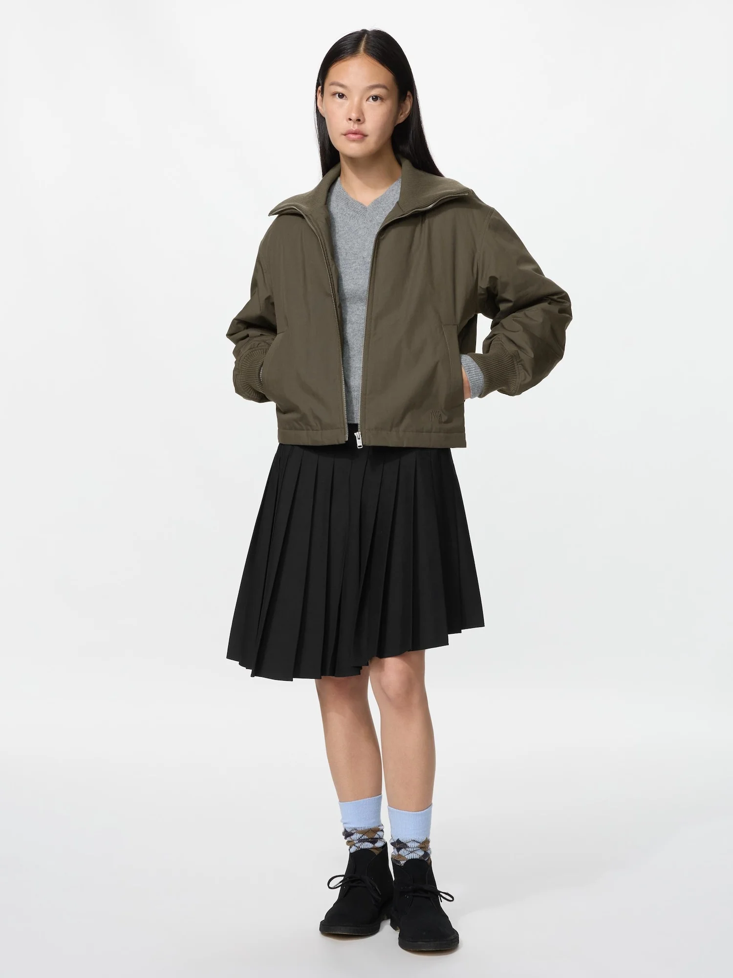 Короткая куртка на подкладке Uniqlo and JW Anderson, 57 оливковый — фото 2