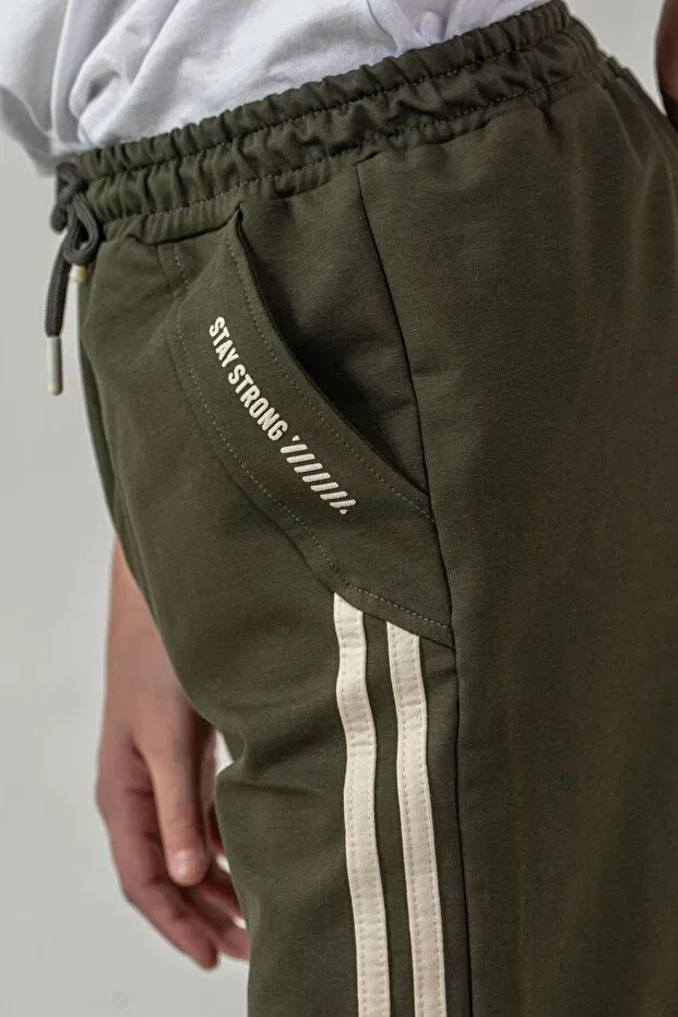 Детские шорты для мальчиков с принтом Mışıl Kids, Khaki — фото 4
