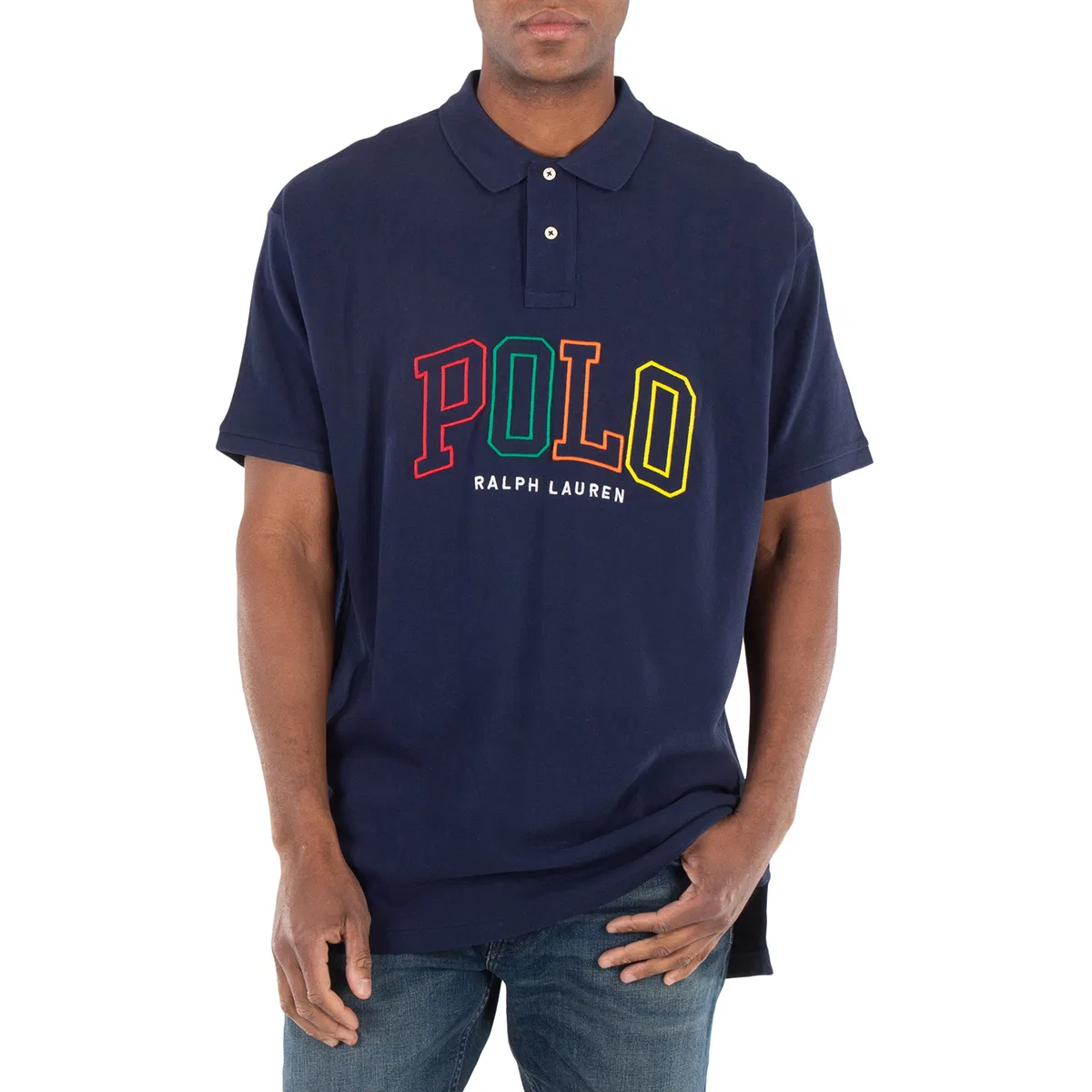 Поло с логотипом Big Fit Mesh Polo Shirt Polo Ralph Lauren, Navy — фото 2