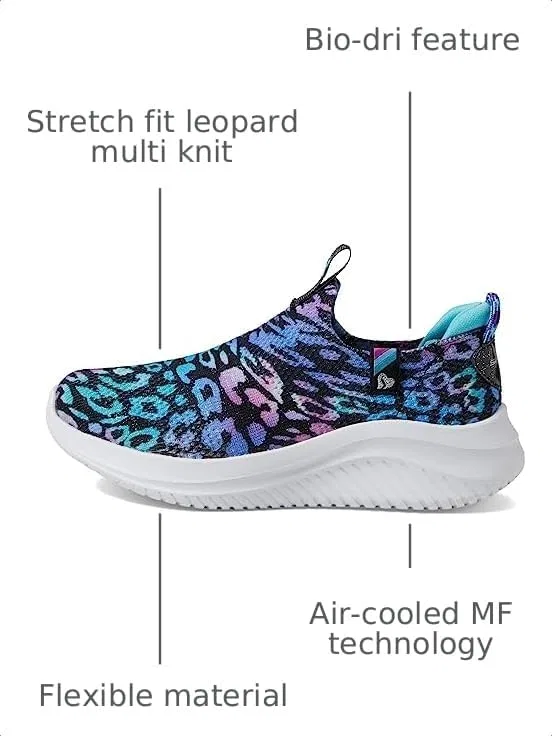 Детские кроссовки для девочек Ultra Flex 3.0-Safari Shine Skechers, Black/Multi — фото 3