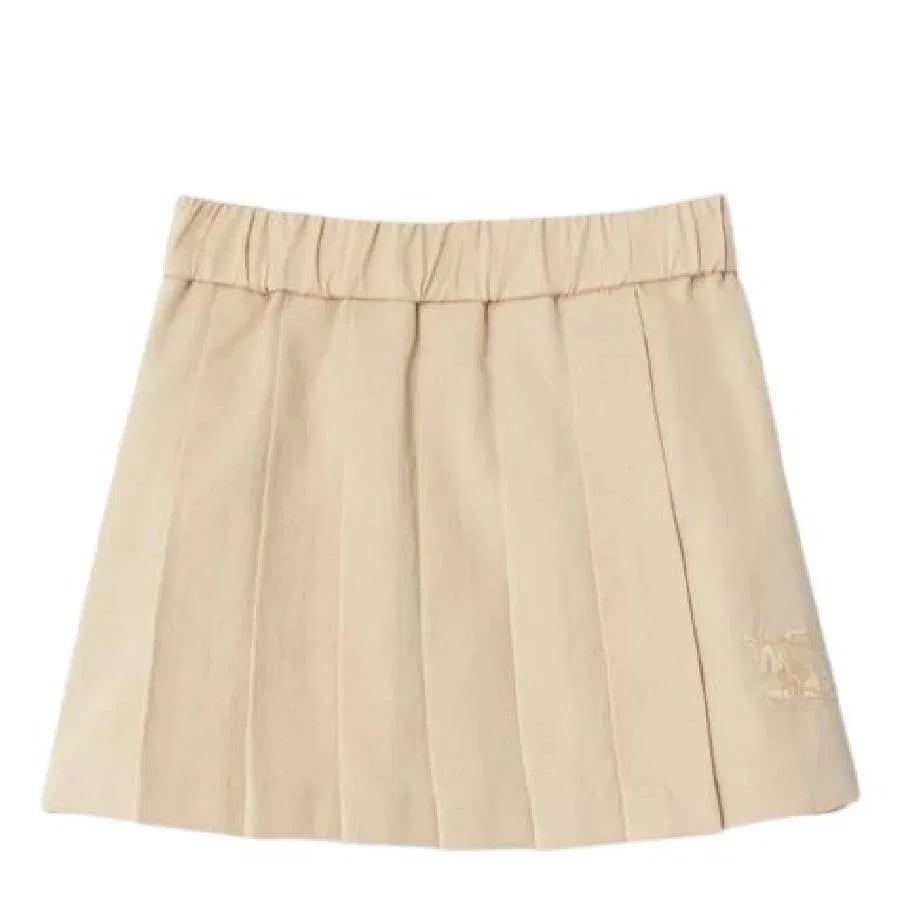 Юбка плиссированная из хлопкового смесового материала Burberry, Pale Stone