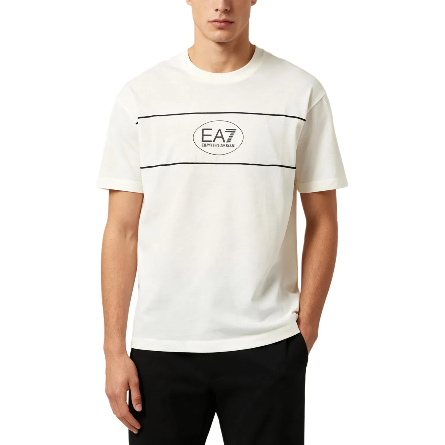 Мужская футболка с коротким рукавом EA7 SS26 Emporio Armani, White — фото 3