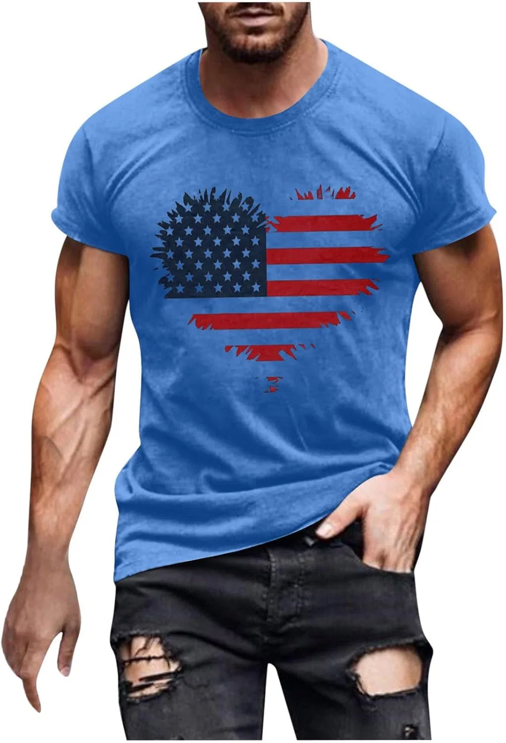 Мужская футболка с американским флагом Graphic Tees, Blue
