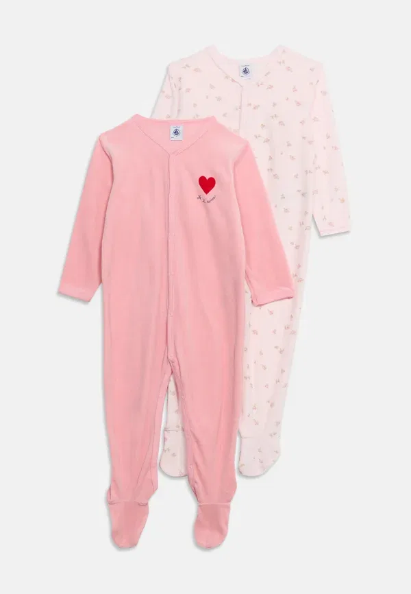 Комплект пижамы цветочный принт Petit Bateau Pink, розовый