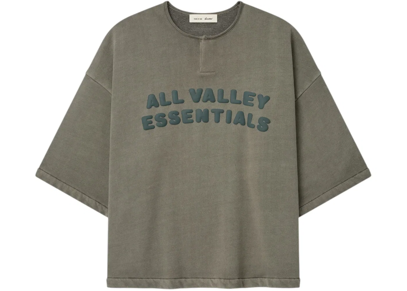 Мужской свитшот с длинным рукавом Fear of God Essentials 3/4 Henley Crewneck Washed Seal