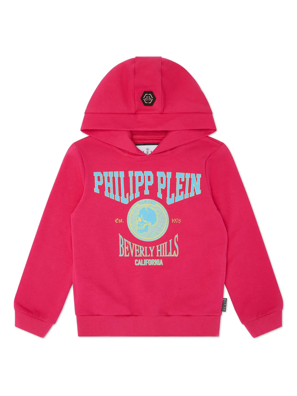 Худи с логотипом из хлопка Philipp Plein, розовый
