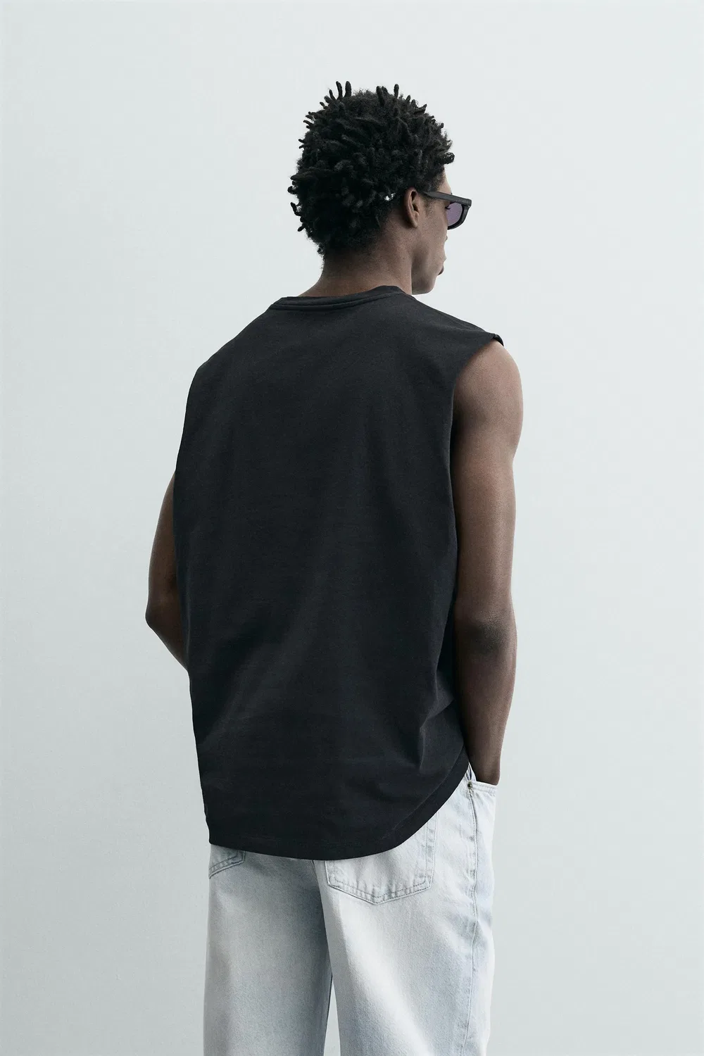 Легкая майка свободного кроя ZARA, Black — фото 3