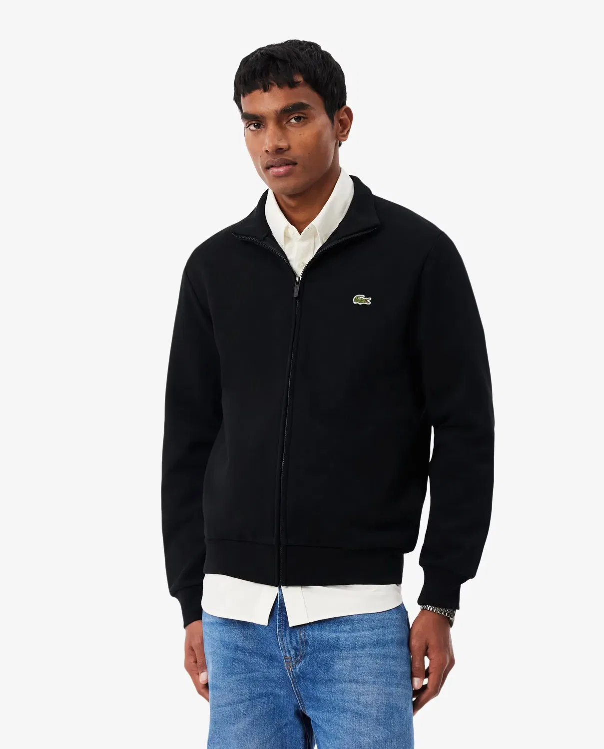 Мужская худи на молнии Lacoste хлопковая, Negro