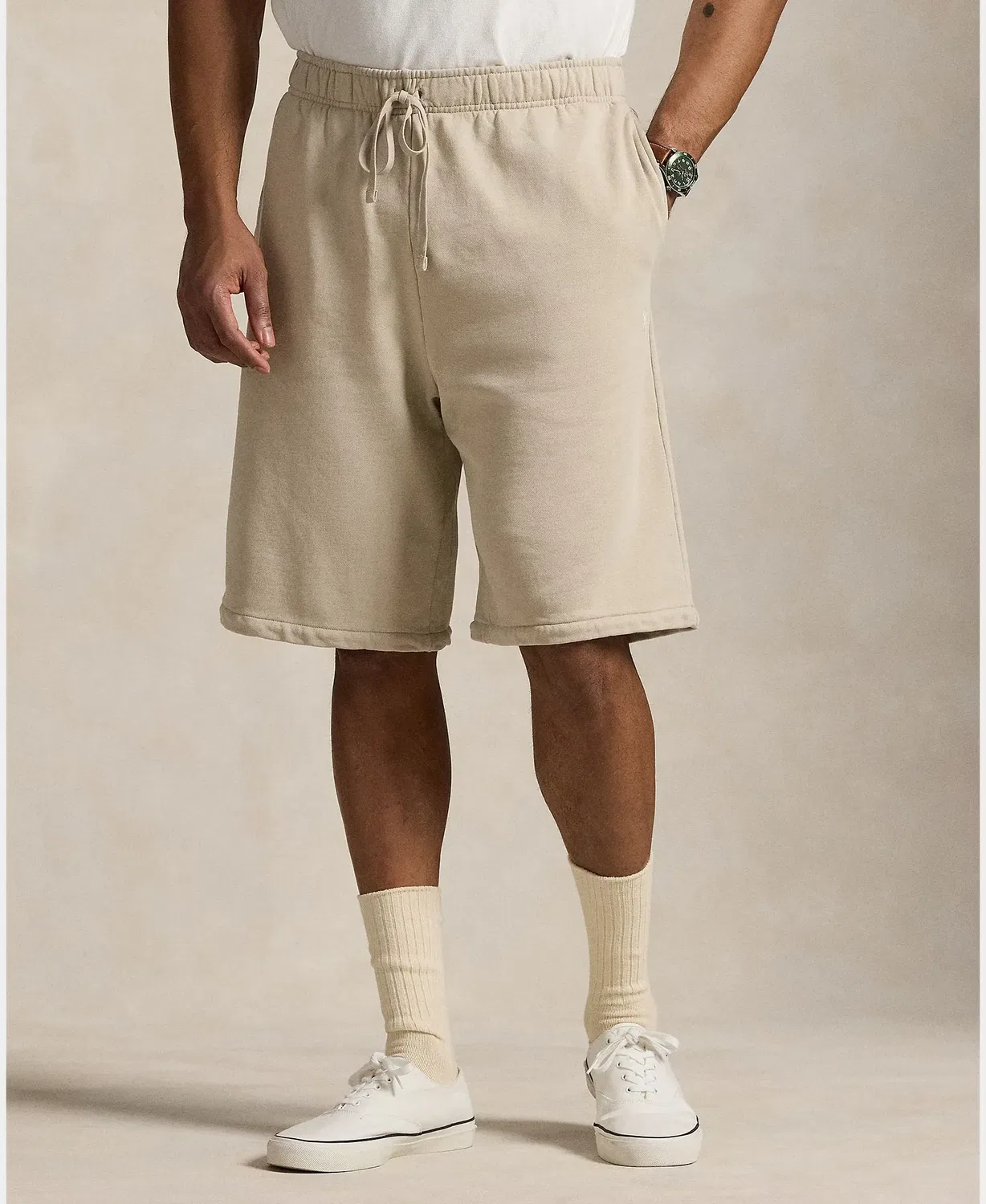Мужские бермуды большого размера из махровой ткани Polo Ralph Lauren, Natural — фото 2