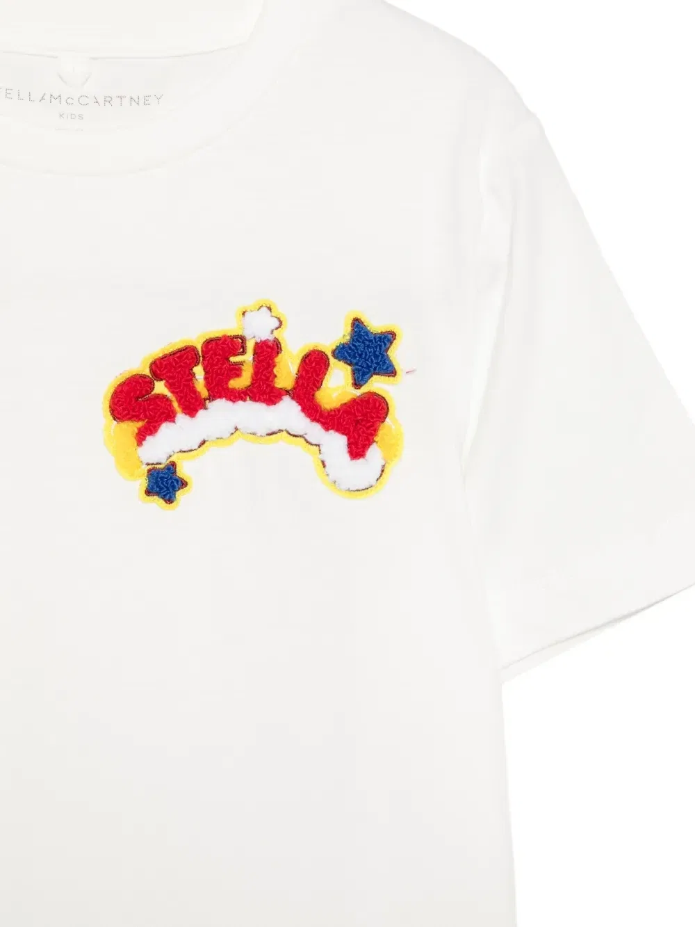 Футболка с нашивкой-логотипом и нашивкой-радугой Stella Mccartney Kids, белый — фото 3