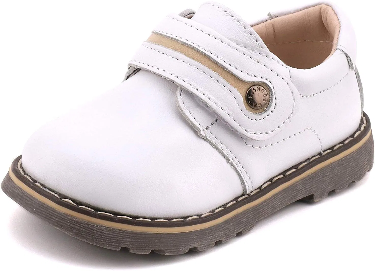 Детские кожаные лоферы для мальчиков Femizee, White