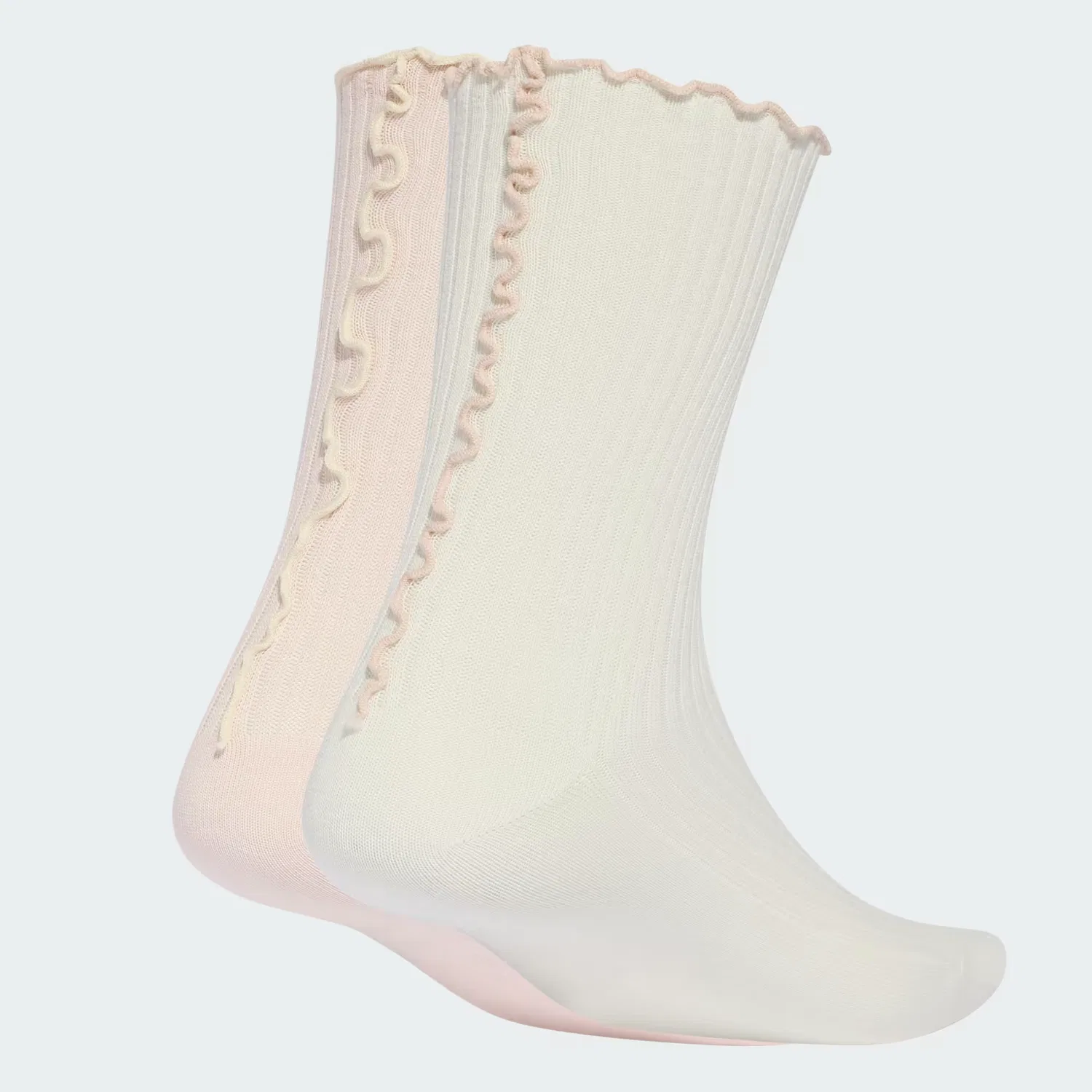 Носки с двойной оборкой 2 пары Ruffle Crew Adidas Originals, молочно-белый/wonder quartz — фото 2