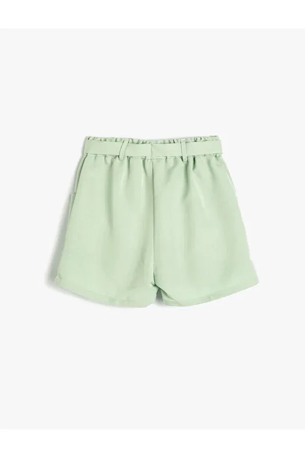 Детские шорты для девочек с эластичным поясом Basics Koton, Green — фото 2
