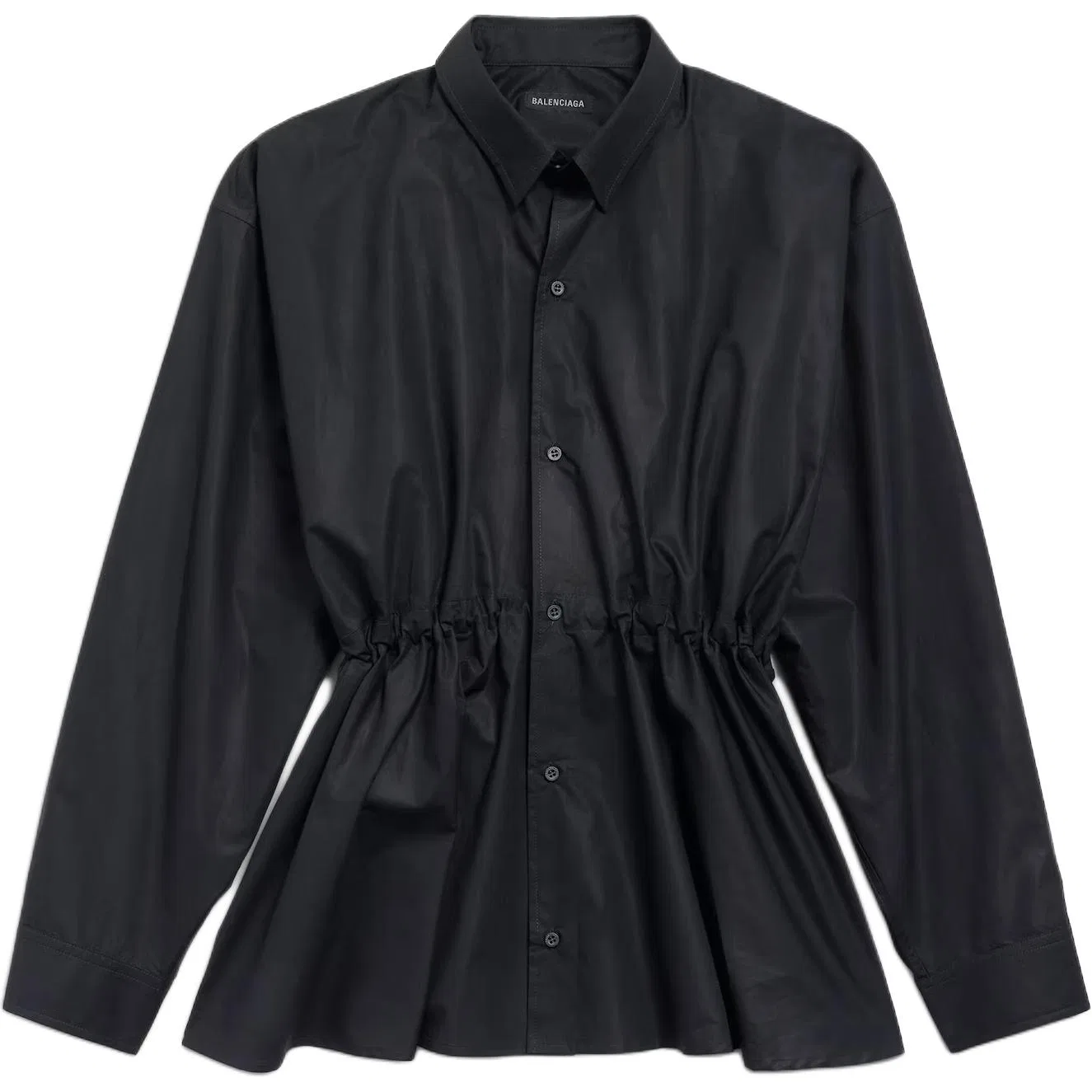 Женское платье-рубашка с эффектом песочных часов Black Balenciaga, Black