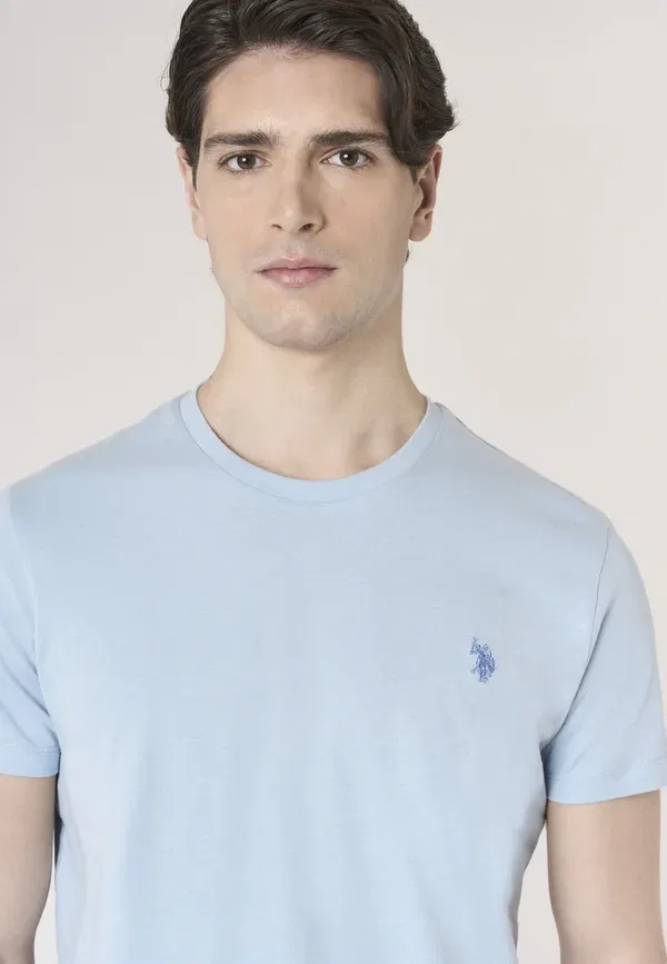 Футболка из хлопка Basic t-shirt U.S. Polo Assn., Azzurro, небесно-голубой — фото 4